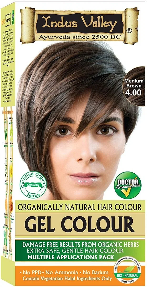 Indus Valley 3 Dark Brown Organic Gel Hair Color 200Ml